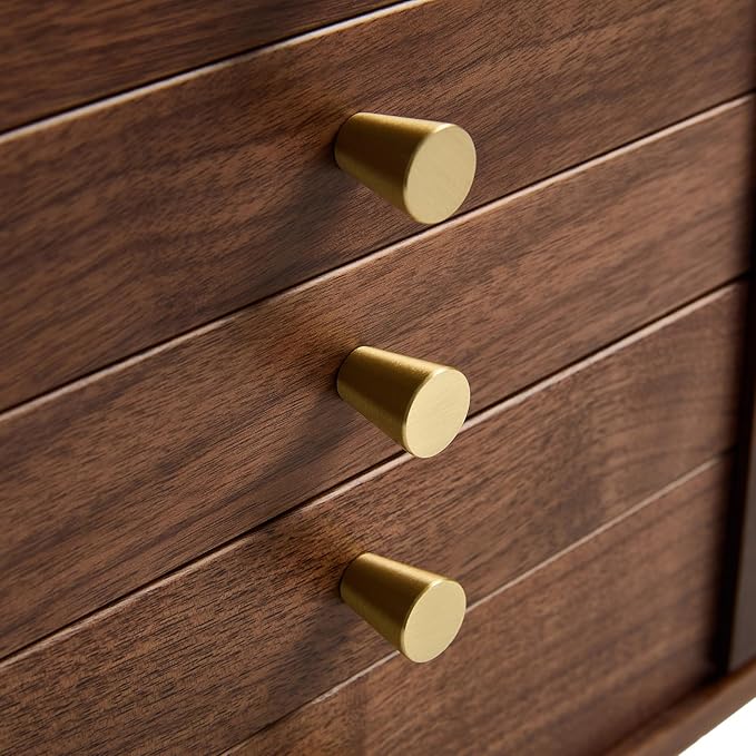 YANSHING Premium Solid Black Walnut Jewelry Box with Lock and Key